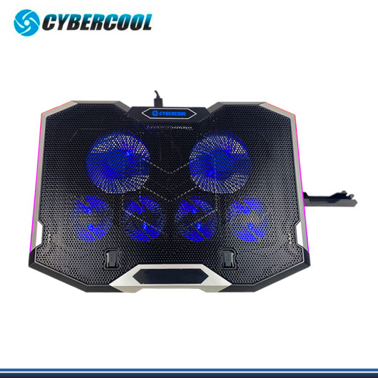 CYBERCOOL HA-K9 RGB BLACK PLATISCO METAL COOLER PARA NOTEBOOK