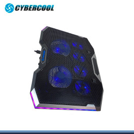 CYBERCOOL HA-K9 RGB BLACK PLATISCO METAL COOLER PARA NOTEBOOK