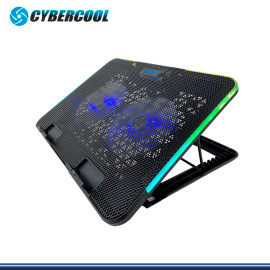 CYBERCOOL HA-K8 RGB BLACK PLASTICO METAL COOLER PARA NOTEBOOK