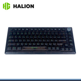 TECLADO HALION GASKET HA-K751 RGB TRANSPARENTE MECANICO CONECTOR USB-C