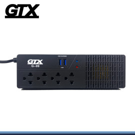 ESTABILIZADOR GTX G-09 1000VA/500W DE 4 TOMAS + 2 PUERTOS USB