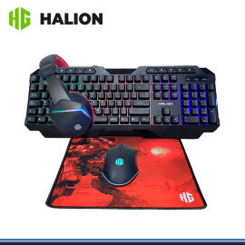 KIT HALION MERCURY HA-404C RAINBOW TECLADO + MOUSE+ AUDIFONO + PAD MOUSE