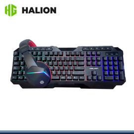 KIT HALION MERCURY HA-404C RAINBOW TECLADO + MOUSE+ AUDIFONO + PAD MOUSE