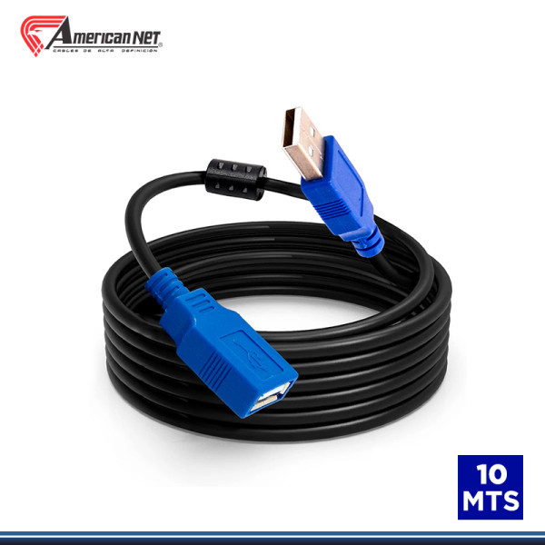 CABLE EXTENSION USB V2.0 AMERICAN NET CON FILTRO DE 10 METROS