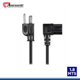 CABLE PODER AMERICAN NET DE 1.80 METROS TIPO L DE 3x18AWG NEGRO