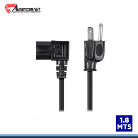 CABLE PODER AMERICAN NET DE 1.80 METROS TIPO L DE 3x18AWG NEGRO