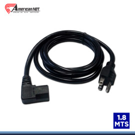 CABLE PODER AMERICAN NET DE 1.80 METROS TIPO L DE 3x18AWG NEGRO