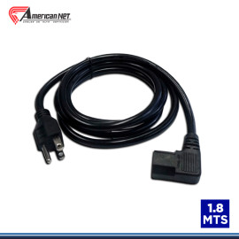 CABLE PODER AMERICAN NET DE 1.80 METROS TIPO L DE 3x18AWG NEGRO