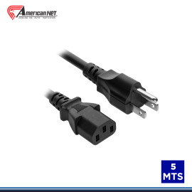 CABLE PODER AMERICAN NET DE 5 METROS DE 3x14AWG NEGRO