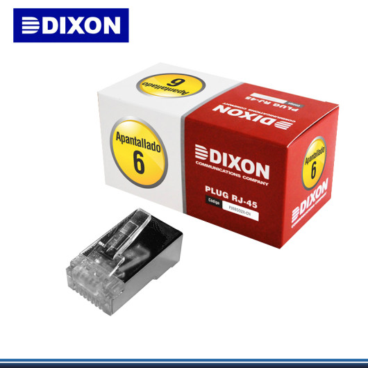 CONECTORES DIXON PLUG RJ-45 CAT6 APANTALLADO CAJA DE 100UN.(PN:PJ88502X-CN)