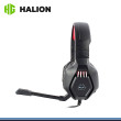 AUDIFONO HALION HA-867 MERCURY BLACK RED CON MICROFONO CONEXIÓN 3.5"/USB