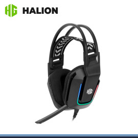 AUDIFONO HALION HA-553 HADES RGB BLACK CON MICROFONO CONEXIÓN USB