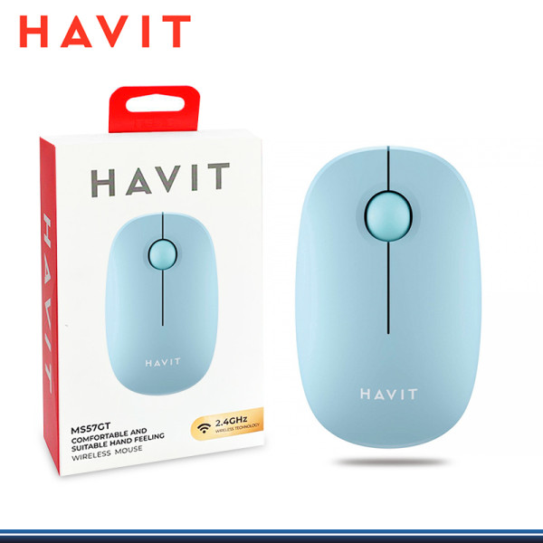 MOUSE HAVIT OFFICE MS57GT CELESTE 1,600 DPI CONEXION WIRELESS