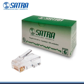 CONECTORES SATRA PLUG RJ45 CAT6 POR CAJA DE 100 Unid