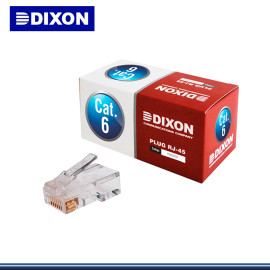 CONECTORES DIXON PLUG RJ45 CAT6 POR CAJA DE 100 Unid (PN:PB88502X-CN)