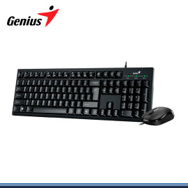 KIT GENIUS KM-100SE AI COPILOT BLACK TECLADO MULTIMEDIA USB + MOUSE USB (PN:3133009401)