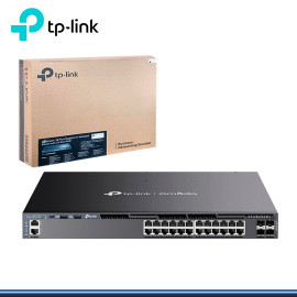 SWITCH TP-LINK SG6428XHP OMADA STACKABLE 24 PUERTOS GIGABIT L3 MANAGED PoE+ CON 4 RANURAS 10G