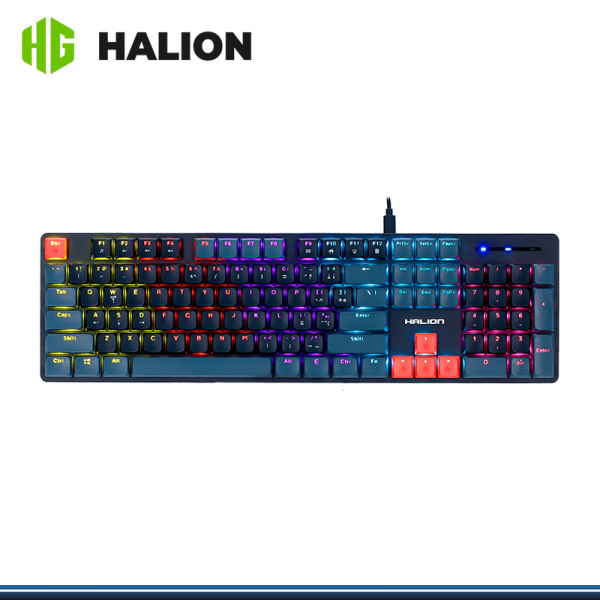 TECLADO HALION DROGO GR HA-K947G RAINBOW MECANICO SWITCH RED CONEXION USB