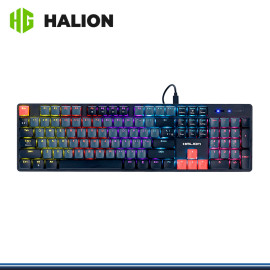 TECLADO HALION DROGO BK HA-K947G RAINBOW MECANICO SWITCH RED CONEXION USB