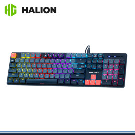 TECLADO HALION DROGO BK HA-K947G RAINBOW MECANICO SWITCH RED CONEXION USB