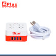 SUPRESOR DE PICO WHITE A+ PLUS 4 TOMAS + 4 USB 3.0 CON CABLE DE 1.20 METROS (PN:GP-PLUSEXT4*4)