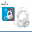 AUDIFONO ENKORE ACTIVE 5.1 EKHG1004U-W WHITE RAINBOW LED CON MICROFONO CONEXIÓN USB