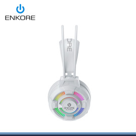 AUDIFONO ENKORE ACTIVE 5.1 EKHG1004U-W WHITE RAINBOW LED CON MICROFONO CONEXIÓN USB