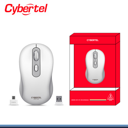 MOUSE CYBERTEL VEKTOR CYB M708-3M WHITE RECARGABLE CONEXION WIRELESS & BLUETOOTH MOUSE CYBERTEL VEKTOR CYB M708-3M WHITE RECARGABLE CONEXION WIRELESS & BLUETOOTH