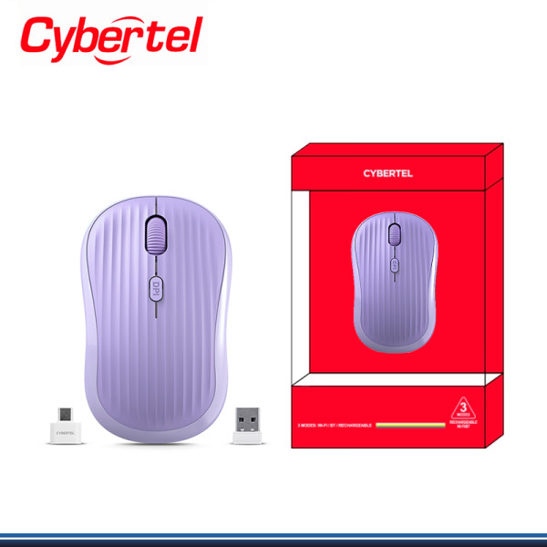 MOUSE CYBERTEL ACCORD CYB M701-3M PURPLE RECARGABLE CONEXION WIRELESS & BLUETOOTH