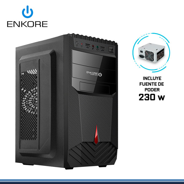 CASE ENKORE FORTEX ENK C2002 BLACK CON FUENTE 230W USB 2.0
