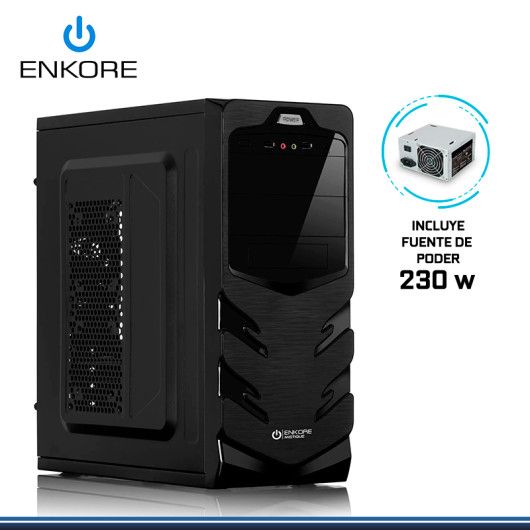 CASE ENKORE MISTIQUE ENK C2001 BLACK CON FUENTE 230W USB 2.0 CASE ENKORE MISTIQUE ENK C2001 BLACK CON FUENTE 230W USB 2.0