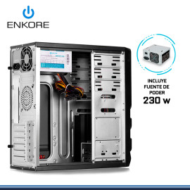 CASE ENKORE MISTIQUE ENK C2001 BLACK CON FUENTE 230W USB 2.0
