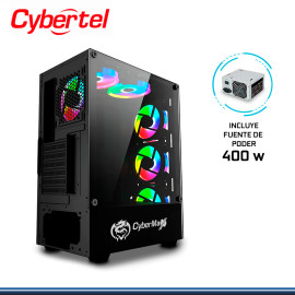 CASE CYBERTEL STRIKER CBX 5013RK BLACK ARGB CON FUENTE DE 400W VIDRIO TEMPLADO USB 3.0/USB 2.0