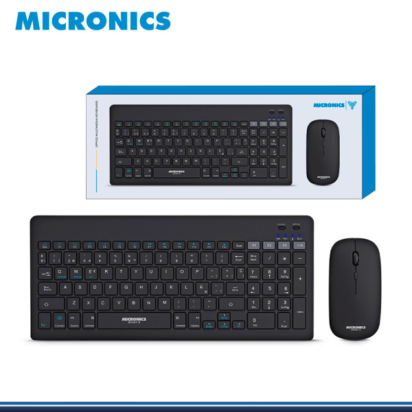 KIT MICRONICS SPIRIT 3 - MIC WT800 3M BLACK WIRELESS BLUETOOTH TECLADO + MOUSE