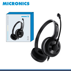 AUDIFONO MICRONICS LOTUS MIC H803 BLACK CON MICROFONO CONEXIÓN USB
