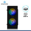 CASE ENKORE KINGDOM ENC 3003 BLACK RAINBOW CON FUENTE DE 230W PANEL ACRILICO USB 2.0