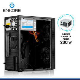 CASE ENKORE KINGDOM ENC 3003 BLACK RAINBOW CON FUENTE DE 230W PANEL ACRILICO USB 2.0