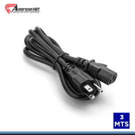 CABLE PODER AMERICAN NET DE 3 METROS DE 3x14AWG NEGRO EN BOLSA