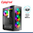 CASE CYBERTEL OPTIMUS CBX 5002 RGB CONFUENTE 500W VIDRIO TEMPLADO USB 3.0/USB 2.0