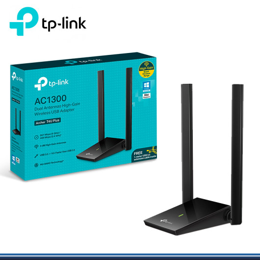 ADAPTADOR USB TP-LINK ARCHER T4U PLUS WIRELESS AC1300 2 ANTENAS ADAPTADOR USB TP-LINK ARCHER T4U PLUS WIRELESS AC1300 2 ANTENAS