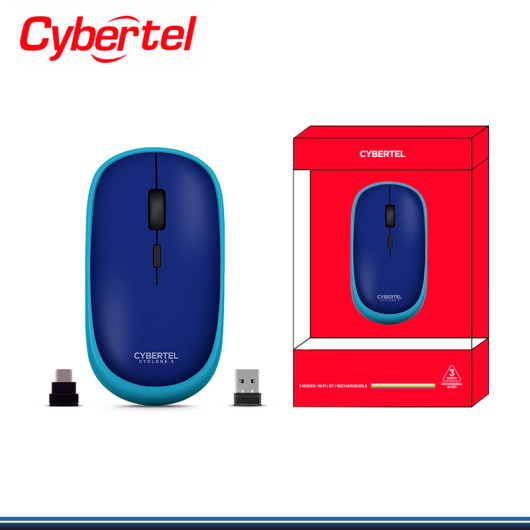 MOUSE CYBERTEL CYCLONE BLUE CYB M500B-3M RECARGABLE CONEXIÓN BLUETOOTH/WIRELESS MOUSE CYBERTEL CYCLONE BLUE CYB M500B-3M RECARGABLE CONEXIÓN BLUETOOTH/WIRELESS