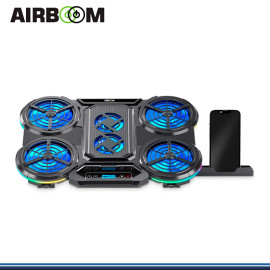 AIRBOOM GLACIAL 6 AB055 RGB BLACK COOLER PARA NOTEBOOK