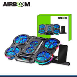 AIRBOOM GLACIAL 6 AB055 RGB BLACK COOLER PARA NOTEBOOK