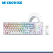 KIT MICRONICS MIRAGE MIC GTX 2003 3W WHITE TECLADO + MOUSE + AUDIFONO
