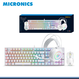 KIT MICRONICS MIRAGE MIC GTX 2003 3W WHITE TECLADO + MOUSE + AUDIFONO