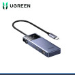 HUB USB TIPO-C UGREEN 7 EN PANTALLA DIGITAL 1xUSB-C 3.0/ 2xUSB-A 3.0/1xUSB-A 2.0/1xHDMI 4K 60HZ/1xPD 100W /1xRJ45 (PN:45155)