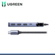 HUB USB TIPO-C UGREEN 7 EN PANTALLA DIGITAL 1xUSB-C 3.0/ 2xUSB-A 3.0/1xUSB-A 2.0/1xHDMI 4K 60HZ/1xPD 100W /1xRJ45 (PN:45155)