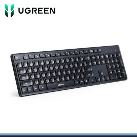 KIT UGREEN WIRELESS BLACK TECLADO MULTIMEDIA + MOUSE DPI 4,000 (PN:35740)