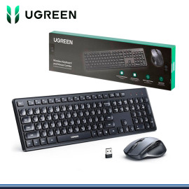 KIT UGREEN WIRELESS BLACK TECLADO MULTIMEDIA + MOUSE DPI 4,000 (PN:35740)