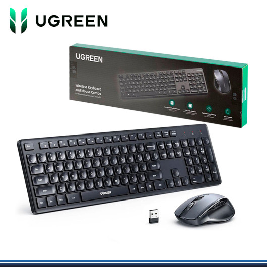 KIT UGREEN WIRELESS BLACK TECLADO MULTIMEDIA + MOUSE DPI 4,000 (PN:35740) KIT UGREEN WIRELESS BLACK TECLADO MULTIMEDIA + MOUSE DPI 4,000 (PN:35740)